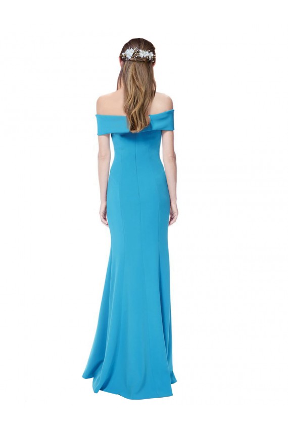 Buy Long Peacock Blue Sleeveless Sheath Formal Dress