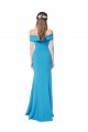 Buy Long Peacock Blue Sleeveless Sheath Formal Dress