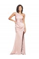 Buy Long Pink Sleeveless Sheath Low Back High Slit Formal Dress
