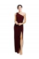 Buy Long Burgundy Gold Sleeveless Sheath Black Tie Formal Dress