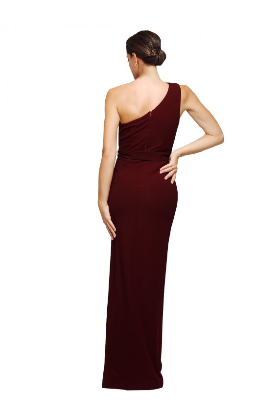 Buy Long Burgundy Gold Sleeveless Sheath Black Tie Formal Dress