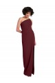 Buy Long Burgundy Gold Sleeveless Sheath Daring Slit Formal Dress