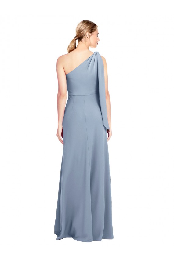 Buy Long Smoke Blue Flutter Sleeves Sheath Formal Dress