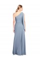 Buy Long Smoke Blue Flutter Sleeves Sheath Formal Dress