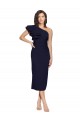 Buy Midi Length Dark Navy Sleeveless Sheath Formal Dress