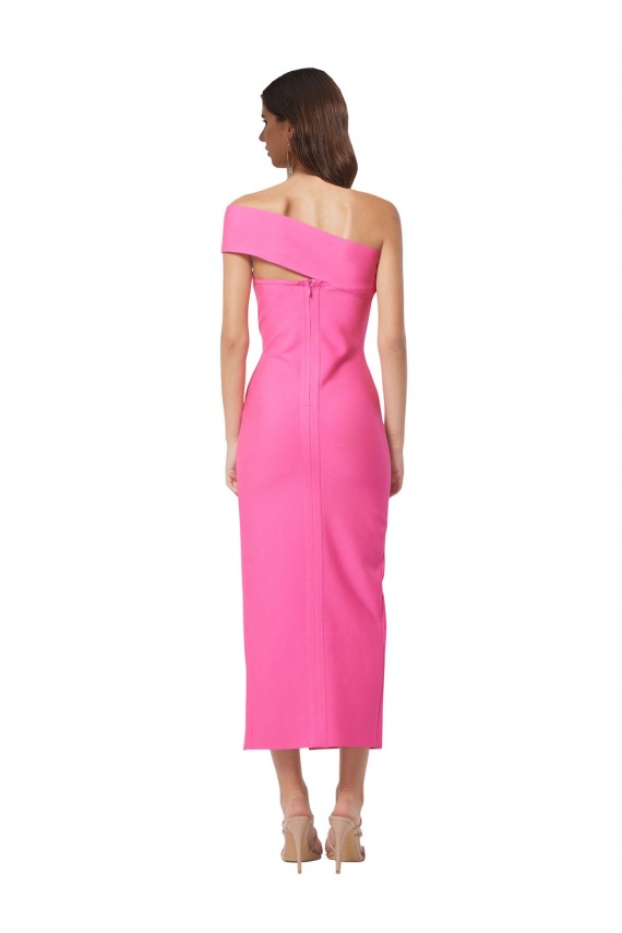Buy Midi Length Fuchsia Sleeveless Sheath Formal Dress