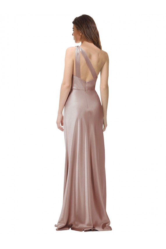 Buy Long Dusty Pink Sleeveless Sheath Open Back Formal Dress