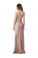 Buy Long Dusty Pink Sleeveless Sheath Open Back Formal Dress
