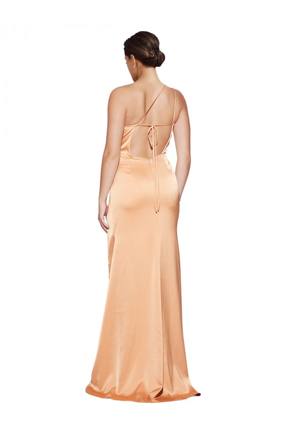 Buy Long Light Copper Sleeveless Sheath Open Back Formal Dress