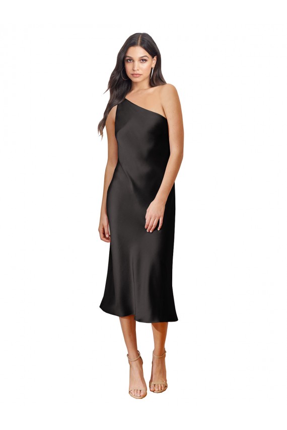 Buy Midi Length Black Sleeveless Sheath Black Tie Formal Dress