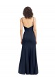 Buy Long Dark Navy Sleeveless Sheath Low Back Formal Gowns
