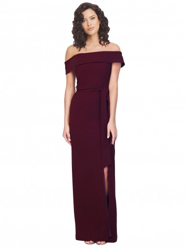 Buy Long Burgundy Gold Sleeveless Sheath Low Back Formal Dress