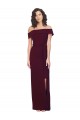 Buy Long Burgundy Gold Sleeveless Sheath Low Back Formal Dress