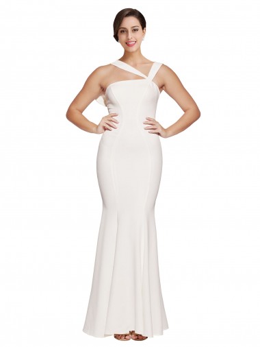 Buy Long Ivory Sleeveless Sheath Low Back Formal Dress