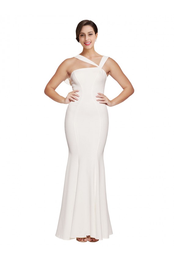 Buy Long Ivory Sleeveless Sheath Low Back Formal Dress