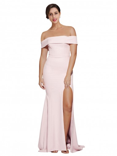 Buy Sweep Train Pink Sleeveless Sheath Low Back Formal Dress