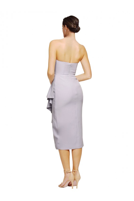 Buy Cocktail Length Arctic Lilac Sleeveless Sheath Low Back High Low Formal Dress