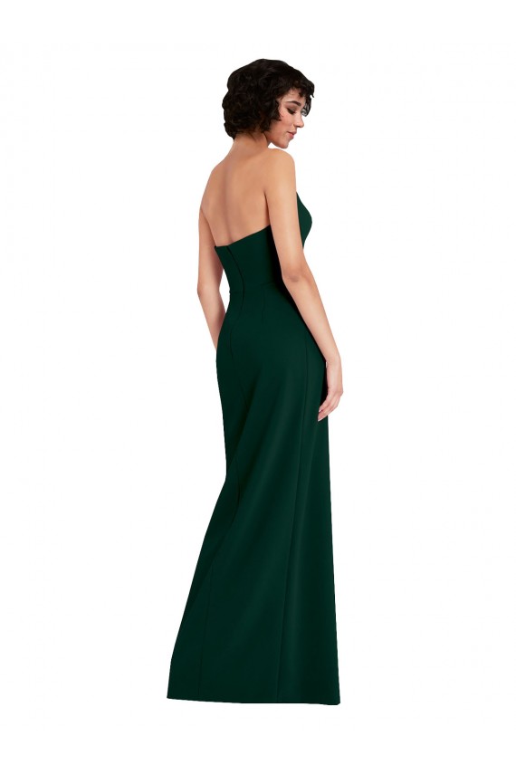 Buy Long Midnight Green Sleeveless Sheath Low Back Formal Dress
