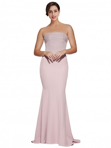 Buy Sweep Train Mauve Sleeveless Sheath Low Back Formal Dress