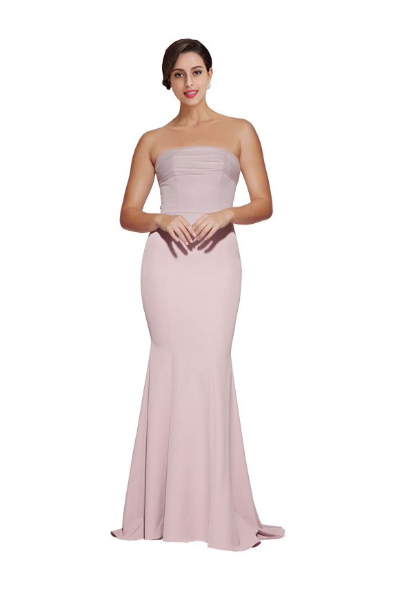 Buy Sweep Train Mauve Sleeveless Sheath Low Back Formal Dress