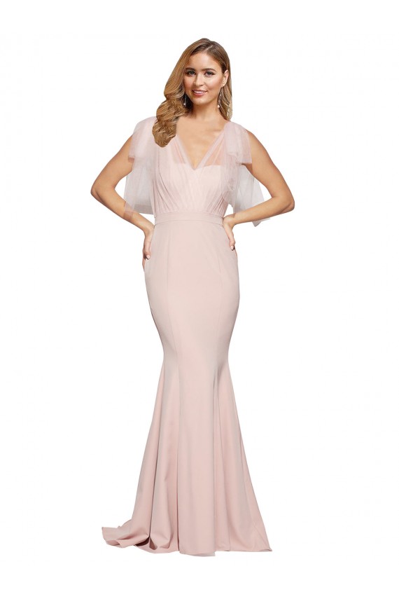 Buy Long Mauve Sleeveless Sheath Low Back Formal Dress