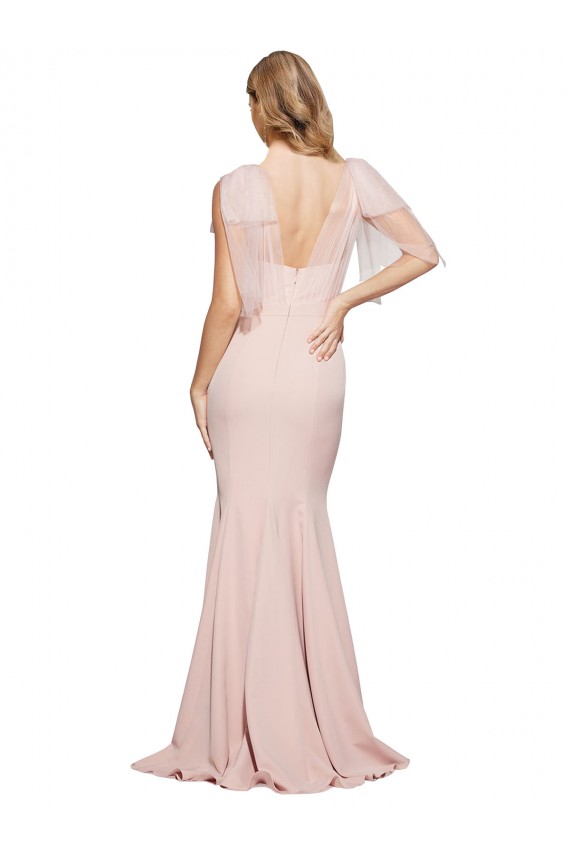Buy Long Mauve Sleeveless Sheath Low Back Formal Dress