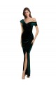Buy Long Dark Green Sleeveless Sheath High Low Formal Dress