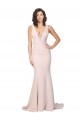 Buy Sweep Train Pink Sleeveless Sheath V-Back Black Tie Formal Dress
