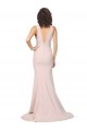 Buy Sweep Train Pink Sleeveless Sheath V-Back Black Tie Formal Dress