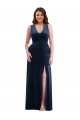 Buy Long Dark Navy Sleeveless Sheath Formal Plus Size Formal Dress