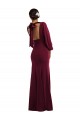 Buy Long Burgundy Gold Long Sleeves Trumpet Open Back Formal Dress