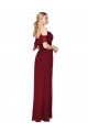 Buy Long Burgundy Cold Shoulder Trumpet V-Back Formal Dress