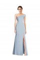 Buy Long Light Sky Blue Sleeveless Trumpet Stretch Crepe Formal Gowns