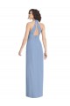 Buy Long Dusty Blue Sleeveless Trumpet Open Back Formal Dress