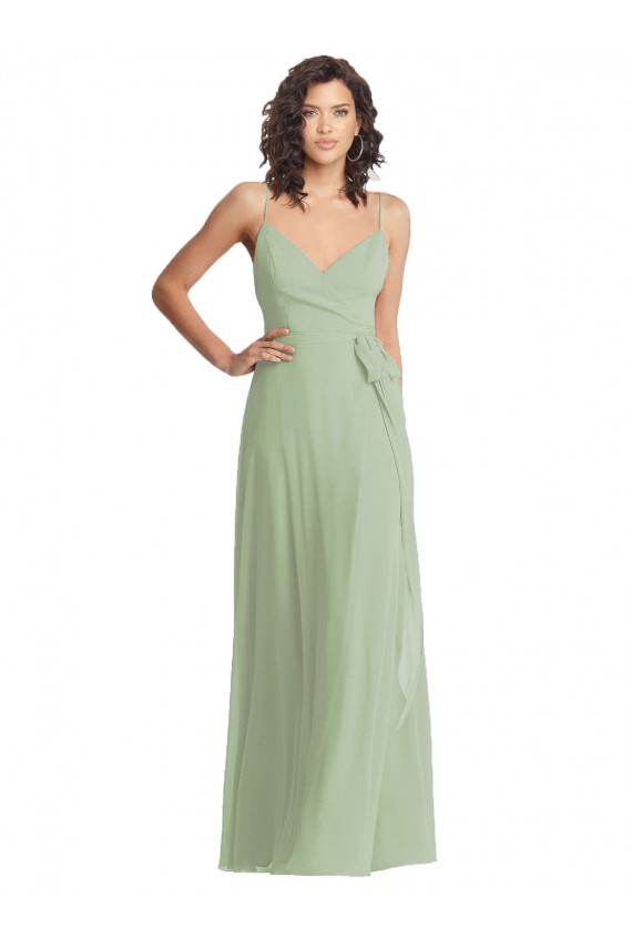 Buy Long Smoke Green Sleeveless Trumpet Formal Dress