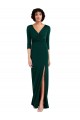 Buy Long Dark Green Long Sleeves Trumpet V-Back Formal Dress