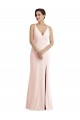 Buy Long Pink Sleeveless Trumpet V-Back Formal Dress